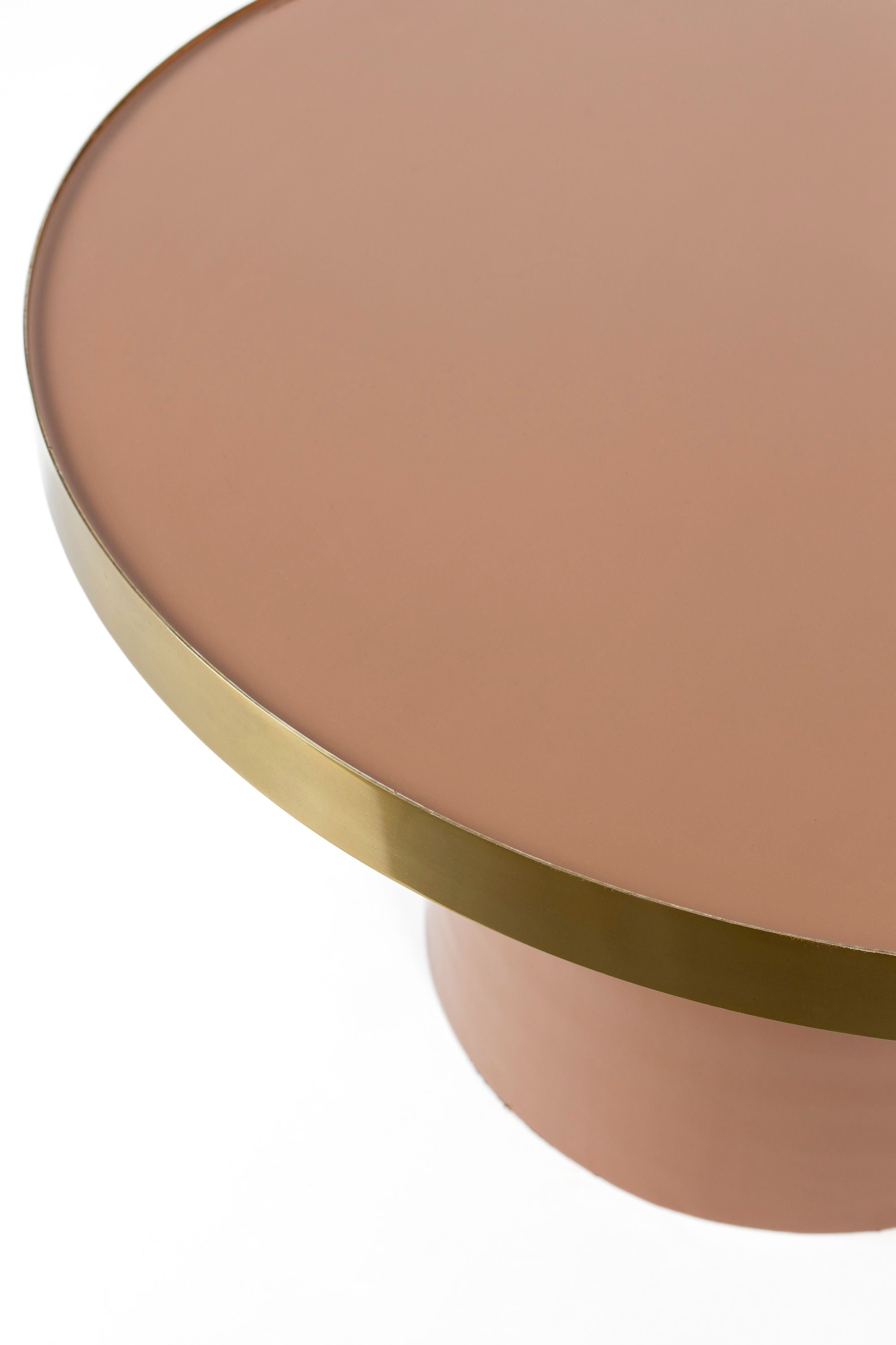 Zuiver Glam Gloss Pink & Gold Round Coffee Table